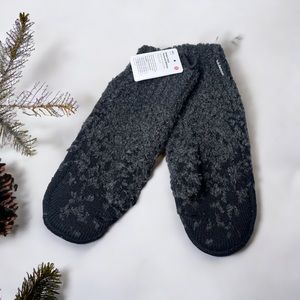 Lululemon Ombre Knit Textured Mittens Merino Wool Black Graphite Grey Nwt